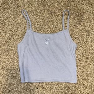 soft blue playboy top
